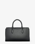 Arden Medium Pebbled Leather and Signature Logo Top-Zip Satchel (BLACK)