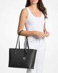 Arden Large Pebbled Leather Tote Bag (BLACK)