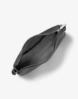 Nayla Medium Pebbled Leather Messenger Bag (BLACK)
