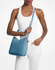 Nayla Medium Suede Messenger Bag (DENIM)