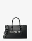 Mirella Medium Pebbled Leather Satchel (BLACK)