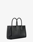 Mirella Medium Pebbled Leather Satchel (BLACK)