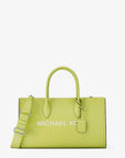 Mirella Medium Pebbled Leather Satchel (LIME)