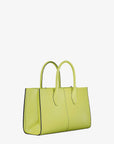Mirella Medium Pebbled Leather Satchel (LIME)