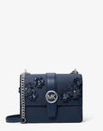 Greenwich Small Floral Embellished Crossbody Bag (NAVY)