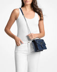 Greenwich Small Floral Embellished Crossbody Bag (NAVY)