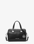 Grayson Small Pebbled Leather Duffel Crossbody Bag (BLACK)