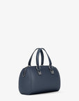 Grayson Small Pebbled Leather Duffel Crossbody Bag (NAVY)