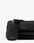 Jet Set Travel Small Pebbled Leather Crossbody Bag With Pouch (BLACK)