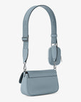 Jet Set Travel Small Pebbled Leather Crossbody Bag With Pouch (PALE OCEAN)