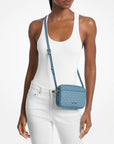 Jet Set Travel Small Signature Logo Camera Crossbody Bag (DENIM)