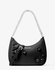 Jet Set Travel Large Floral Embellished Convertible Crossbody Bag (BLACK)