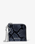 Jet Set Travel Medium Snake Embossed Chain Wallet (NAVY)