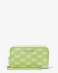 Jet Set Travel Large Logo Jacquard Denim Smartphone Wristlet (LIME)