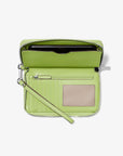 Jet Set Travel Large Logo Jacquard Denim Smartphone Wristlet (LIME)