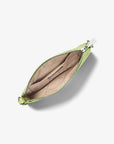 Jet Set Travel Small Logo Jacquard Denim Wristlet (LIME)
