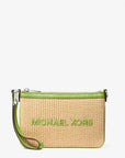 Jet Set Travel Small Woven Wristlet (LIME)