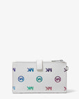 Jet Set Travel Rainbow Logo Embossed Wristlet (OPTIC WHITE)