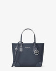 Eva Extra-Small Saffiano Leather Convertible Tote Bag (NAVY)