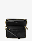 Large Pebbled Leather Smartphone Wristlet (BLACK)