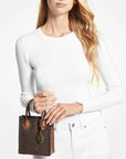Mercer Extra-Small Logo and Leather Crossbody Bag (BROWN)