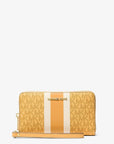 Jet Set Travel Large Striped Signature Logo Smartphone Wallet (HONEYWHEAT)