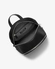 Rhea Medium Pebbled Leather Backpack (BLACK)