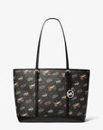 Jet Set Large Printed Signature Logo Tote Bag (BLACK)