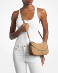 Carmela Medium Suede Convertible Crossbody Bag (CAMEL)