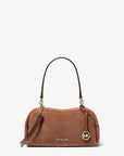 Cecily Small Suede Shoulder Bag (LUGGAGE)