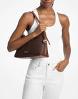Sammy Medium Signature Logo Convertible Shoulder Bag (BROWN)