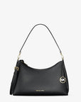 Sammy Medium Pebbled Leather Convertible Shoulder Bag (BLACK)