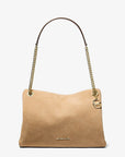 Christina Medium Suede Messenger Bag (CAMEL)