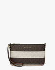 Jet Set Travel Small Striped Signature Logo Convertible Wristlet (VANILLA/LUGGAGE)