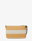 Jet Set Travel Small Striped Signature Logo Convertible Wristlet (HONEYWHEAT)