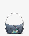 Merritt Small Embellished Denim Convertible Crossbody Bag (WASHED DENIM)