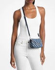 Carmela Small Patchwork Denim Convertible Crossbody Bag (WASHED DENIM)