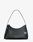 Sammy Medium Pebbled Leather Convertible Shoulder Bag (BLACK)