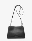 Christina Small Pebbled Leather Crossbody Bag (BLACK)