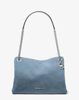 Christina Medium Suede Messenger Bag (DENIM)