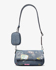 Jet Set Travel Small Embellished Denim Crossbody Bag With Pouch (WASHED DENIM)