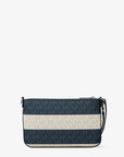 Jet Set Travel Striped Signature Logo Convertible Wristlet (NAVY)