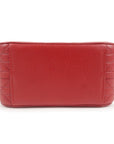 Christian DOR Cannage Leather Vanity Bag Hand Bag Red