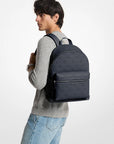 Cooper Medium Logo Debossed Dome Backpack (NAVY)