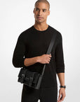 Cooper Pebbled Leather and Signature Logo Trunk Crossbody Bag (BLACK)