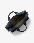 Pacey Medium Pebbled Leather Pocket Briefcase (NAVY)