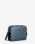 Cooper Logo Jacquard Denim Flight Bag (MEDIUM BLUE WASH)