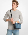 Cooper Logo Jacquard Denim Flight Bag (MEDIUM BLUE WASH)