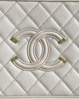 CHNL Excellent CC Filigree Vanity Case Medium Pink Beige Crossbody Handbag