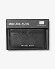 Hudson Pebbled Leather Card Case (BLACK)